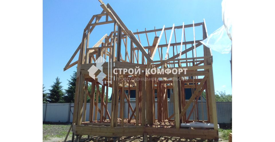 Каркасный дом 7х7 в Калуге - фото этапов строительства от компании "Строй-Комфорт". Отзыв Заказчика.