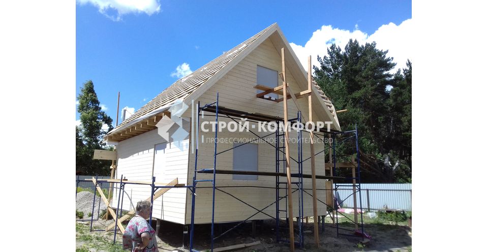 Каркасный дом 7х7 в Калуге - фото этапов строительства от компании "Строй-Комфорт". Отзыв Заказчика.