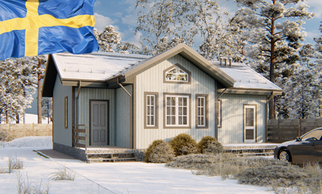 Проект шведского каркасного дома "Лахольм", площадь до 100 м2.