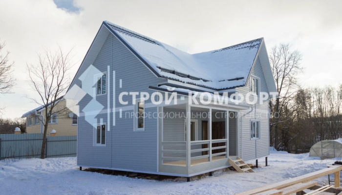 Каркасные дома в Калуге - фото строительства проекта размером 8х9 от компании "Строй-Комфорт" Калуга.