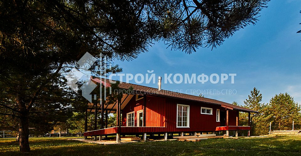 Одноэтажный дом-шале в скандинавском стиле - фото проекта от компании Строй-Комфорт